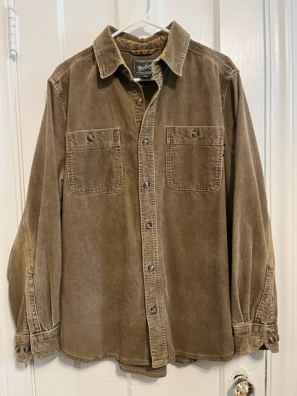 Woolrich Men's Hemlock Cord Corduroy Shirt II Peat Brown Large EUC